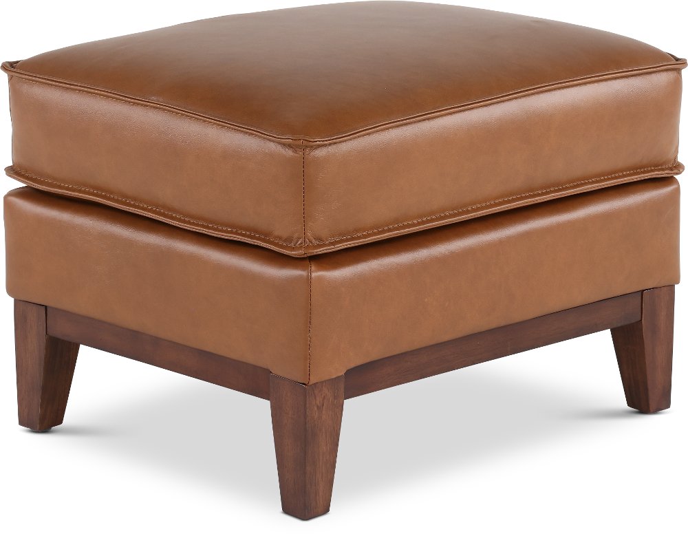 Weston Brown Leather Ottoman