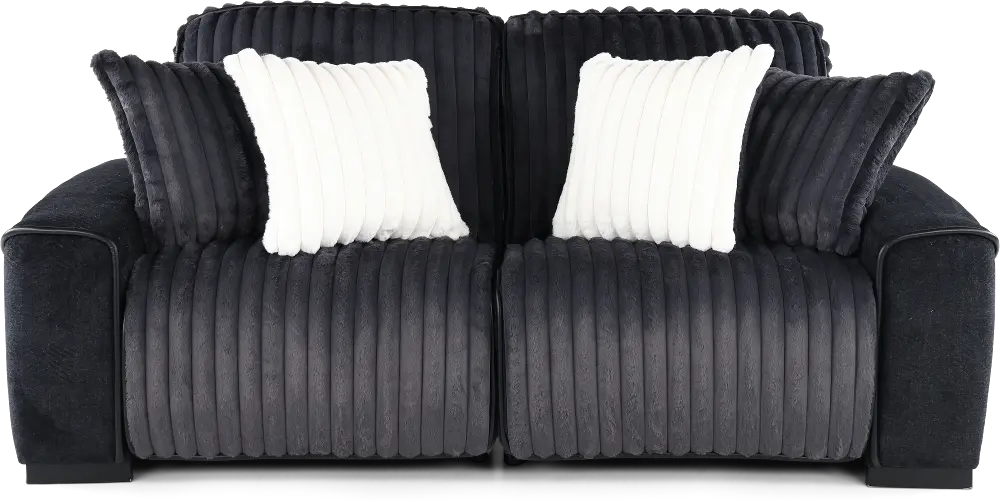 Furry Charcoal 2 Piece Power Reclining Loveseat-1
