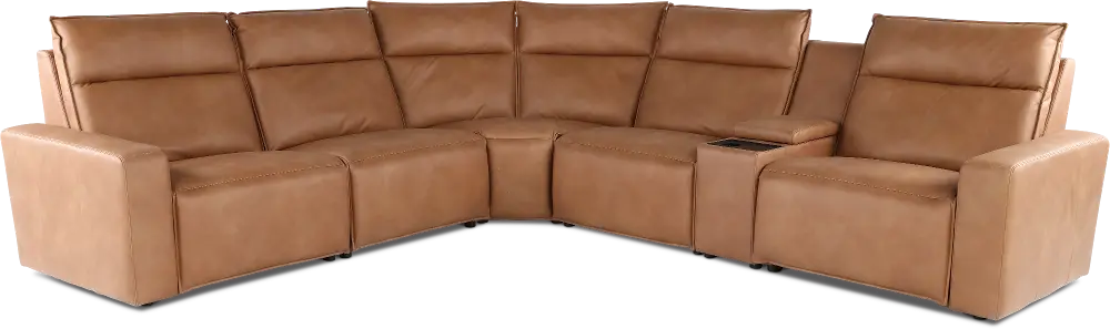 Teramo Saddle 6-Piece Power Reclining Sectional with Audio Console-1