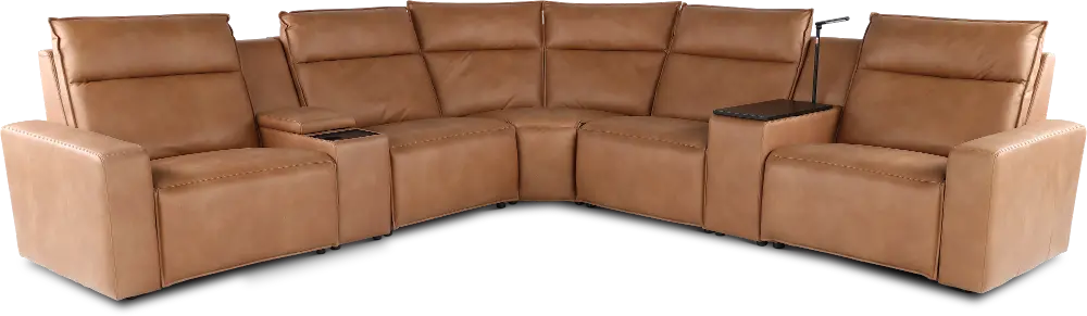 Teramo Saddle 7-Piece Power Reclining Sectional with Audio Console-1