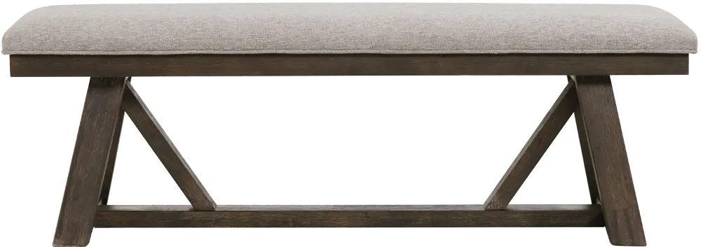 Hearst Dark Brown and Gray Upholstered Dining Bench-1