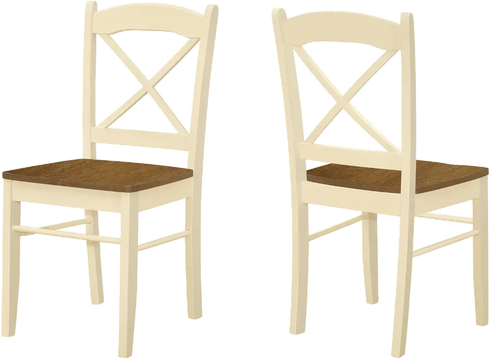 Monarch Oak and Cream Dining Chairs, Set Of 2-1