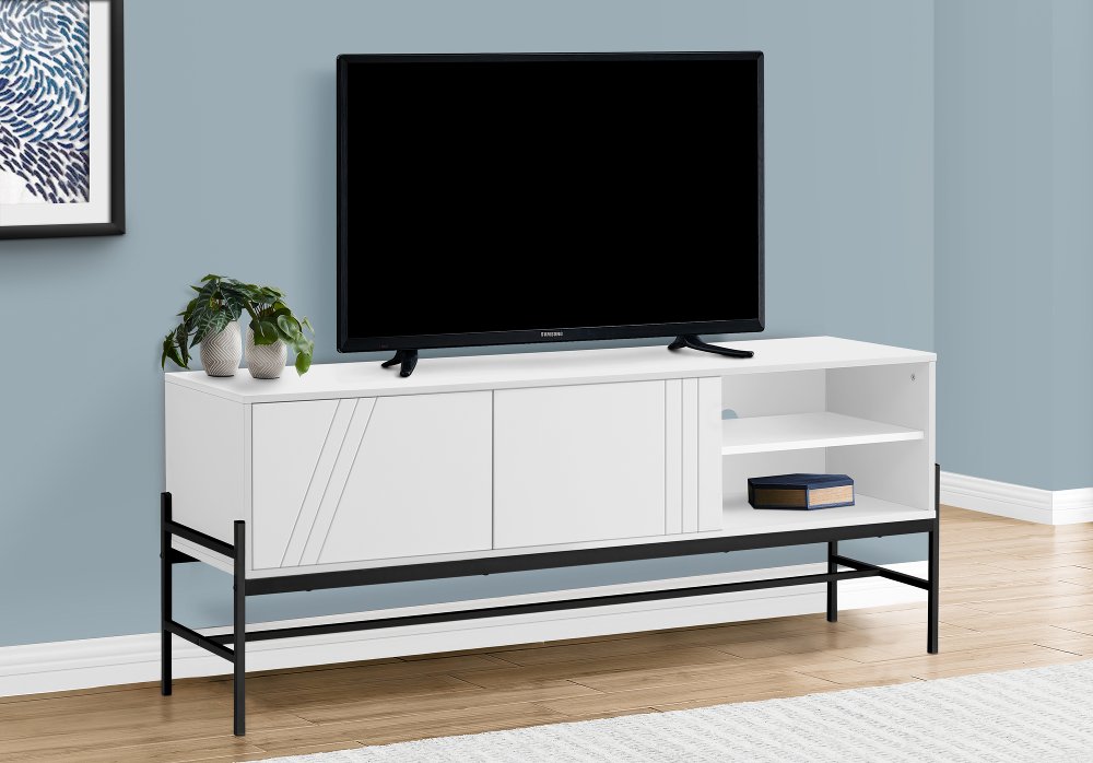 Florence White Modern Two Door TV Stand