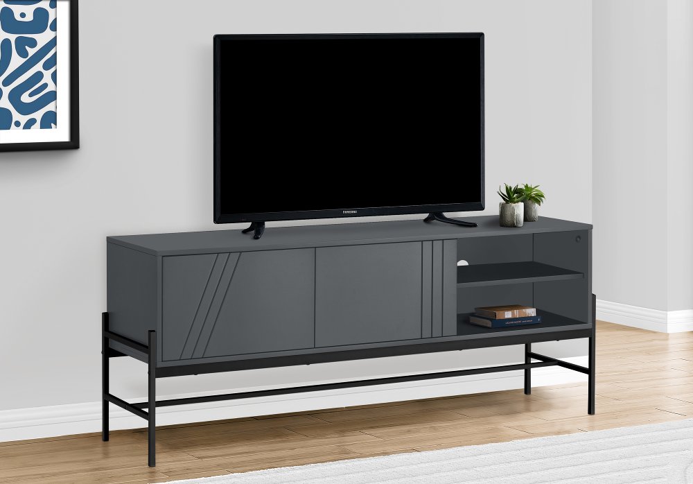 Florence Gray Modern Two Door TV Stand