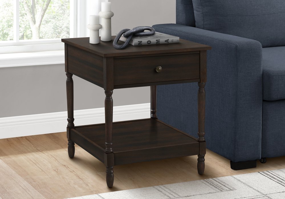 Walnut Brown Traditional Accent Table