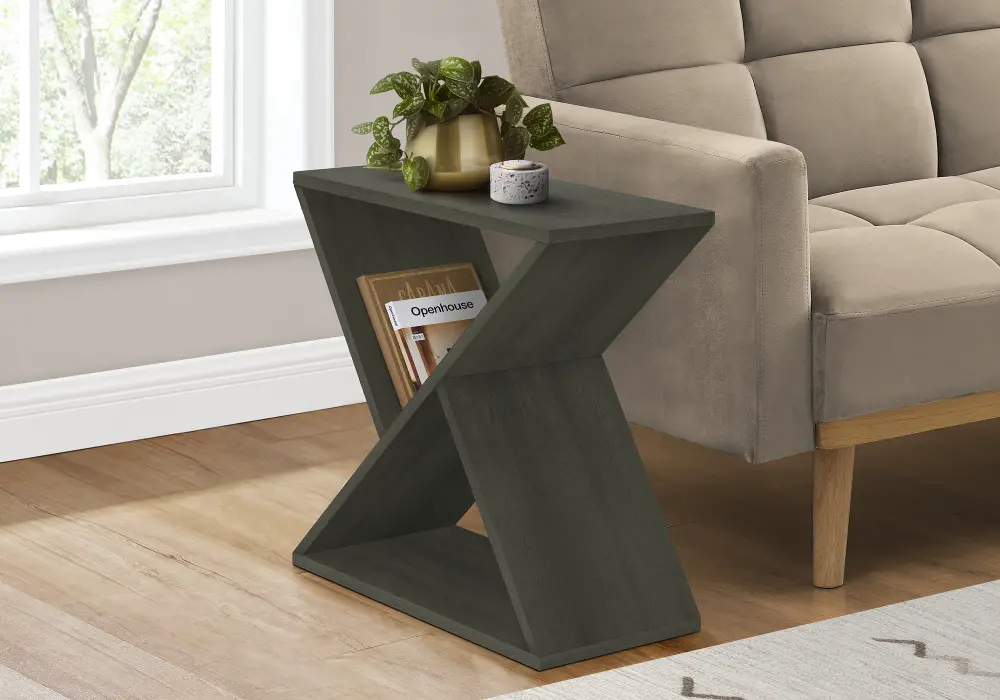 Dasha Contemporary Dark Green Accent Table-2