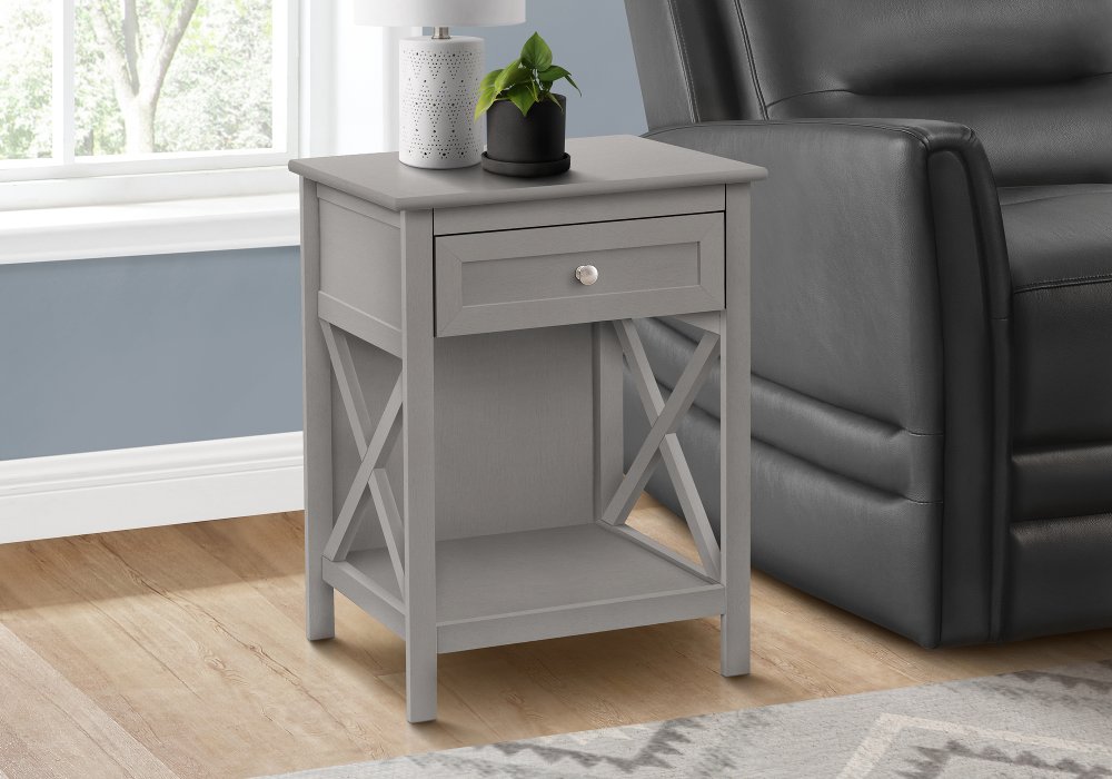 113529650 Spring Two Tier Gray Accent Table sku 113529650