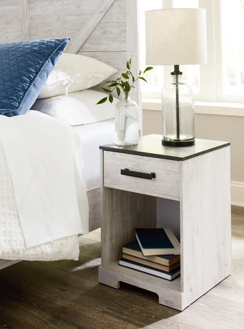 Sutton Whitewash One Drawer Night stand