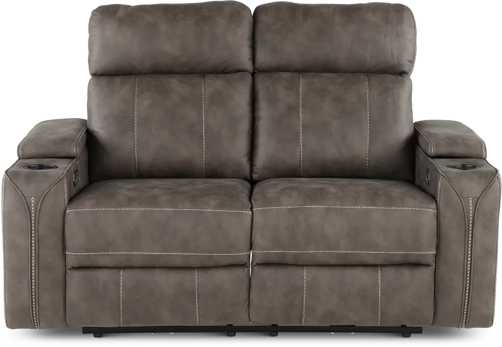 Ultron Dark Gray Power Reclining Loveseat-1
