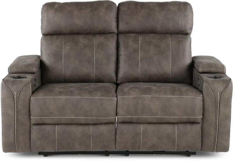 Ultron Dark Gray Power Reclining Loveseat