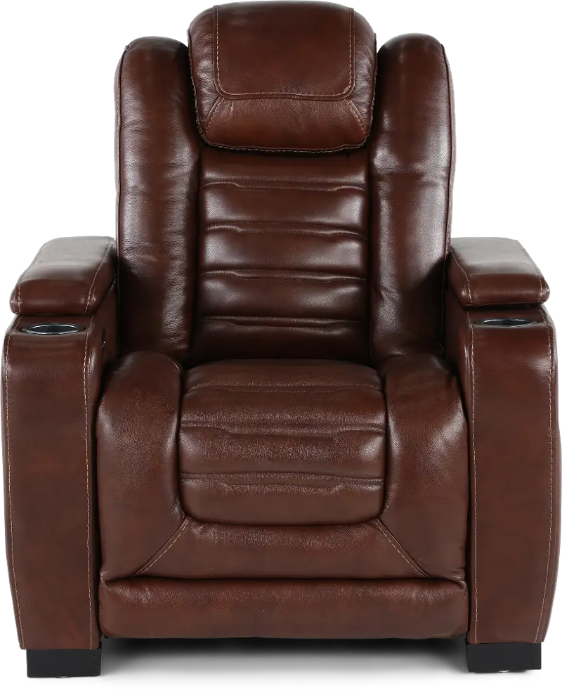 Transformer Walnut Power Recliner with Power Headrest