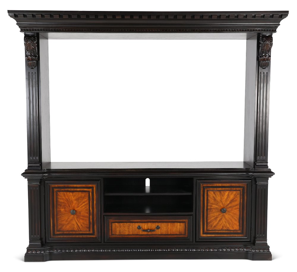 Grand Estates Black and Cinnamon Entertainment Center