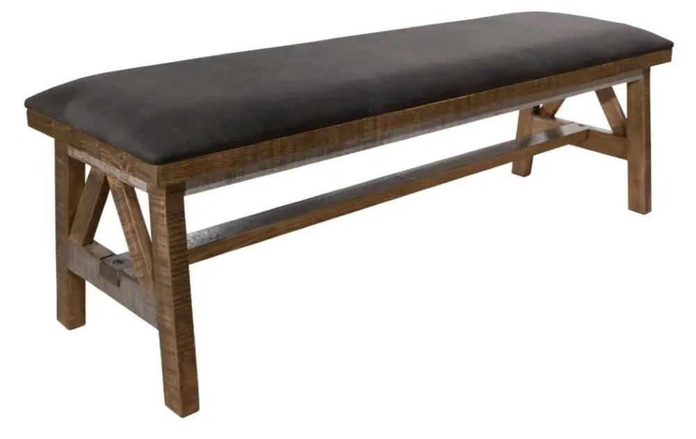 Loft Pine Brown Dining Bench-1