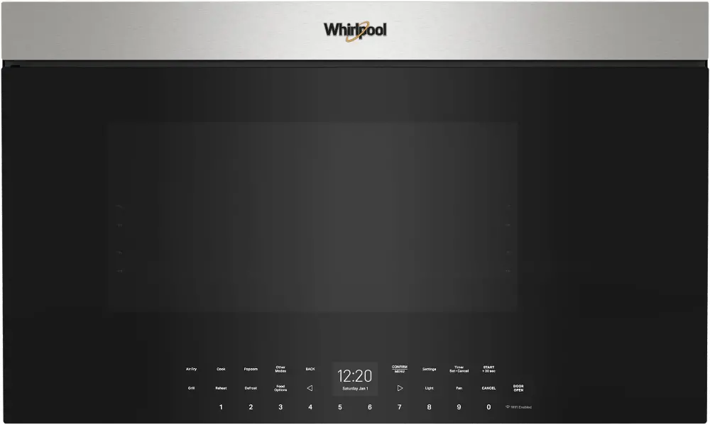 WMMF7330RZ Whirlpool 1.1 Cu Ft Over-the-Range Microwave with Air Fry - Stainless Steel-1