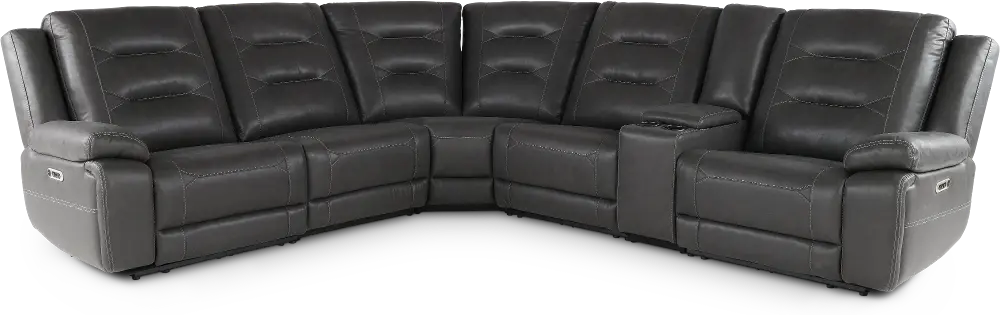 Caldwell Charcoal 6-Piece Power Reclining Sectional-1