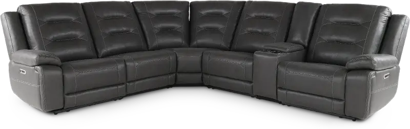 Caldwell Charcoal 6-Piece Power Reclining Sectional