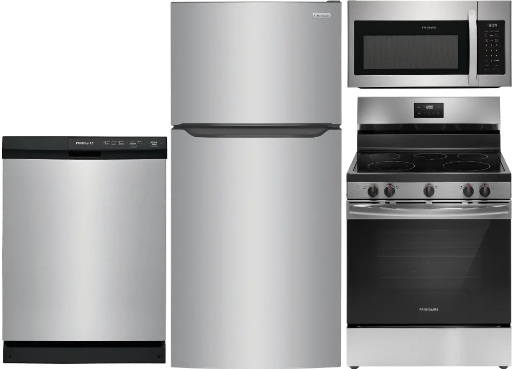 FRG-S/S-1835-ELEPKG Frigidaire 4 Piece Electric Kitchen Appliance Package - Stainless Steel-1