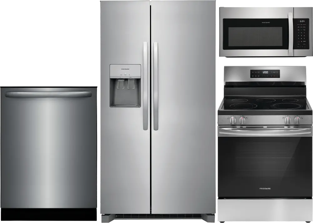 FRG-S/S-2623-ELEPKG Frigidaire 4 Piece Electric Kitchen Appliance Package - Stainless Steel-1