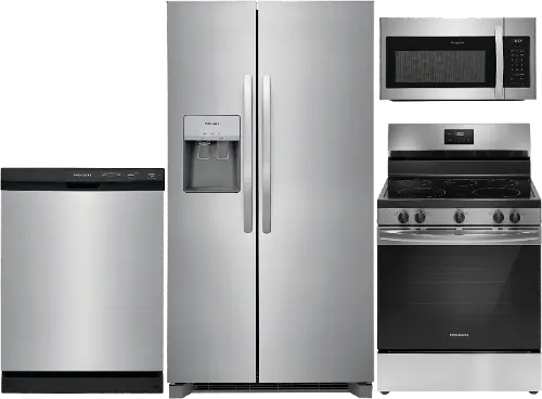 Frigidaire 4 Piece Electric Kitchen Appliance Package Stainless Steel