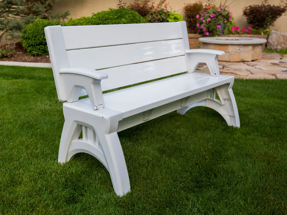 Gen II Indoor-Outdoor White Convertible Bench-1