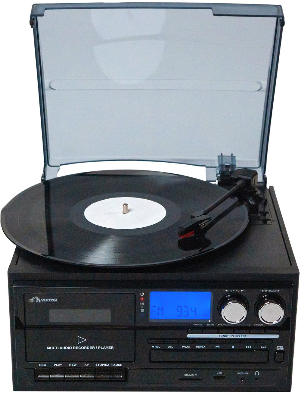 113557779 VICTOR Cosmopolitan 8-in-1 Turntable Music Center, sku 113557779