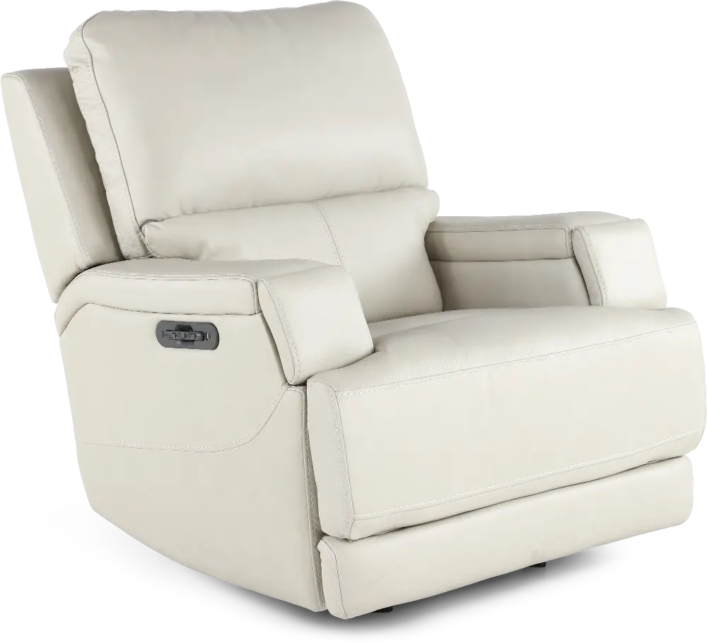 Rushton White Leather Power Rocker Recliner-1