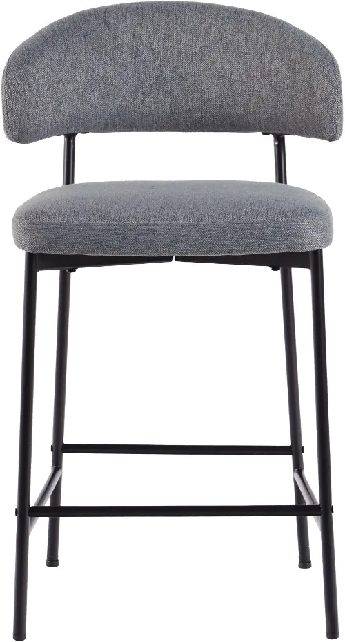 Alexis Charcoal Curved Back Counter Height Stool - Set of 2