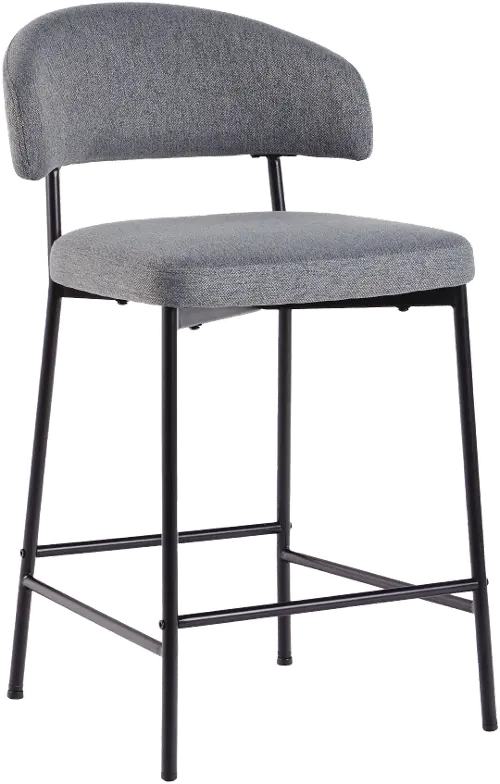 Alexis Charcoal Curved Back Counter Height Stool - Set of 2