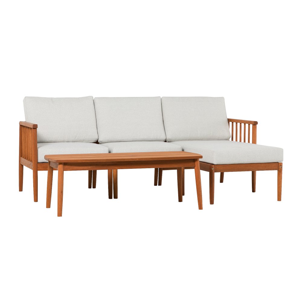 Circa Brown and Light Gray Outdoor 4 Piece Sectional