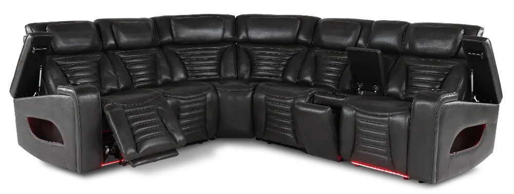 Transformer Dark Gray 6 Piece Zero-Gravity Power Reclining Sectional-1