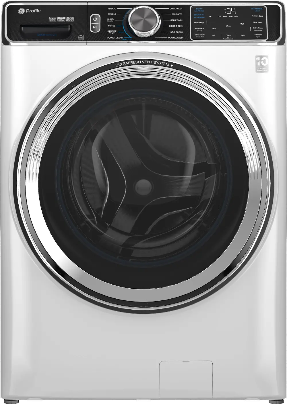 PFW870SSVWW GE Profile 5.3 Cu Ft Smart Front Load Washer with Steam - White-1