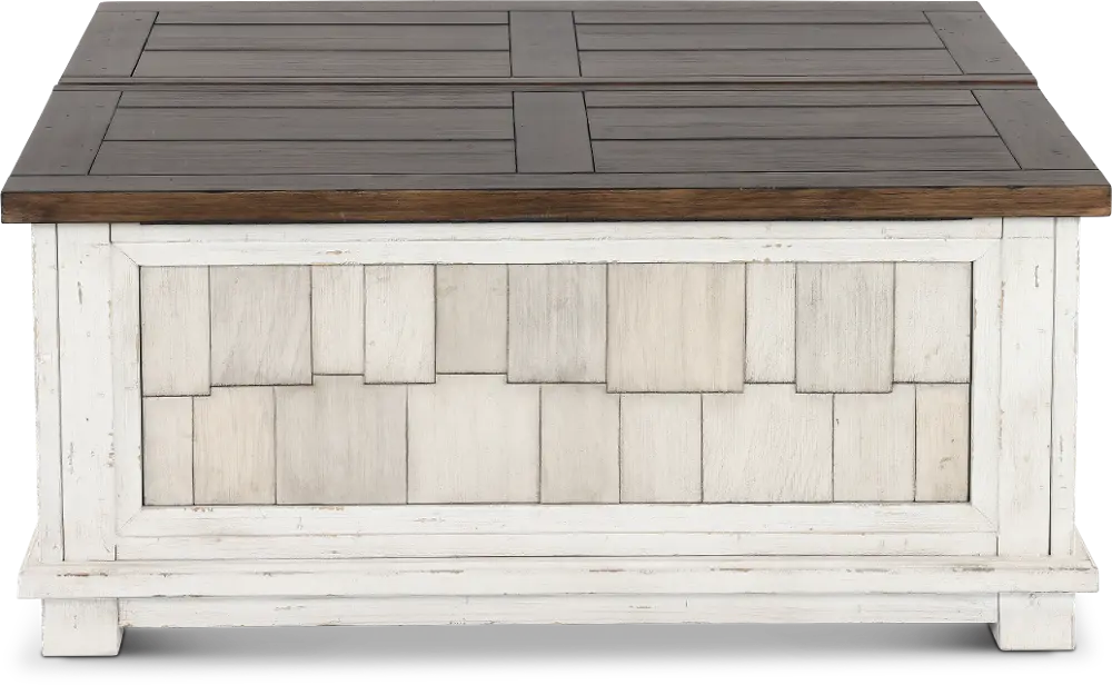 237-OT1011 River Place White and Brown Lift Coffee Table-1