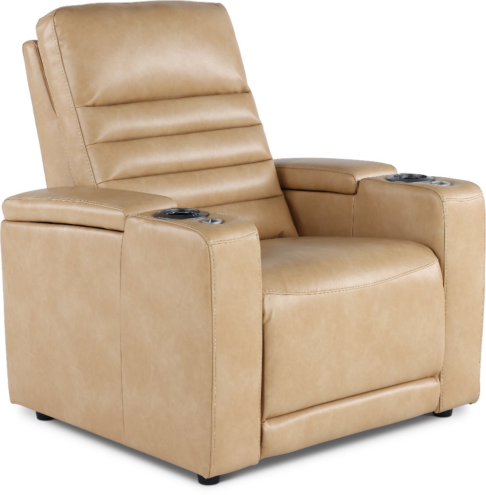 Copley Tan Power Recliner with Power Headrest