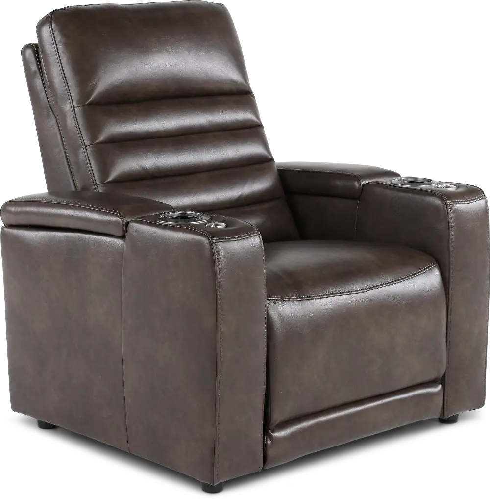 Copley Dark Brown Power Recliner with Power Headrest-1