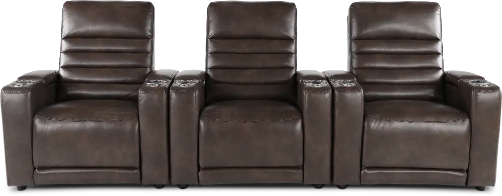 Copley Dark Brown 3-Piece Power Home Theater Seating-1