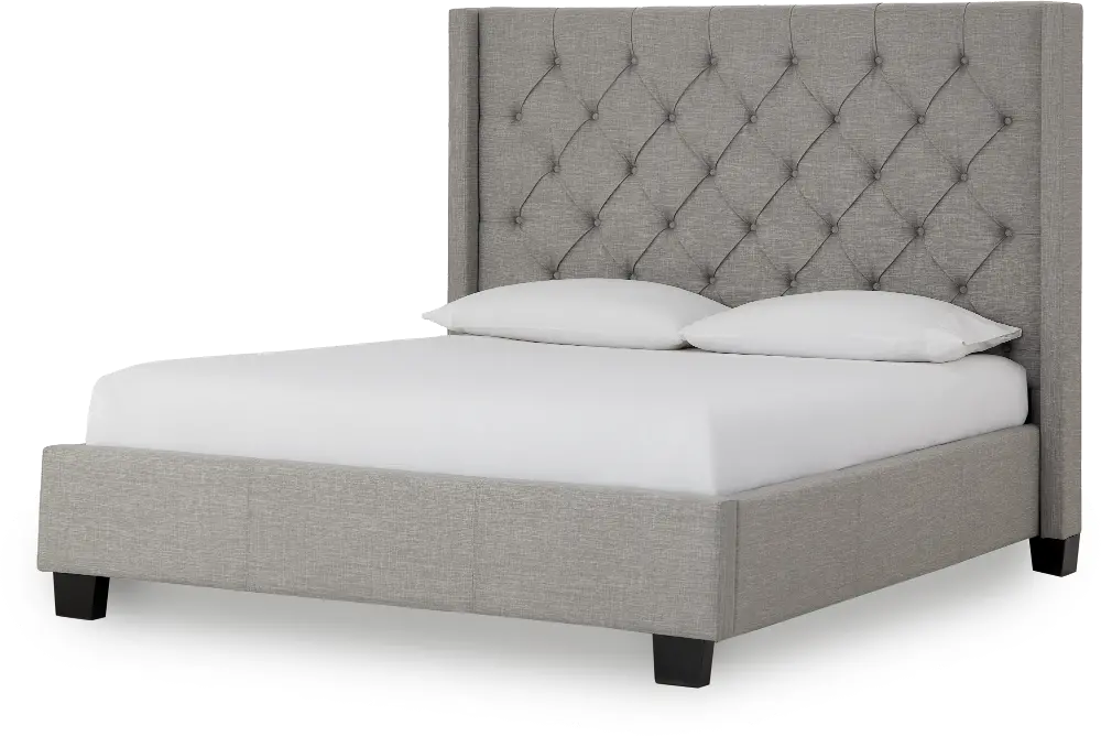 Geneva Gray Queen Upholstered Bed-1