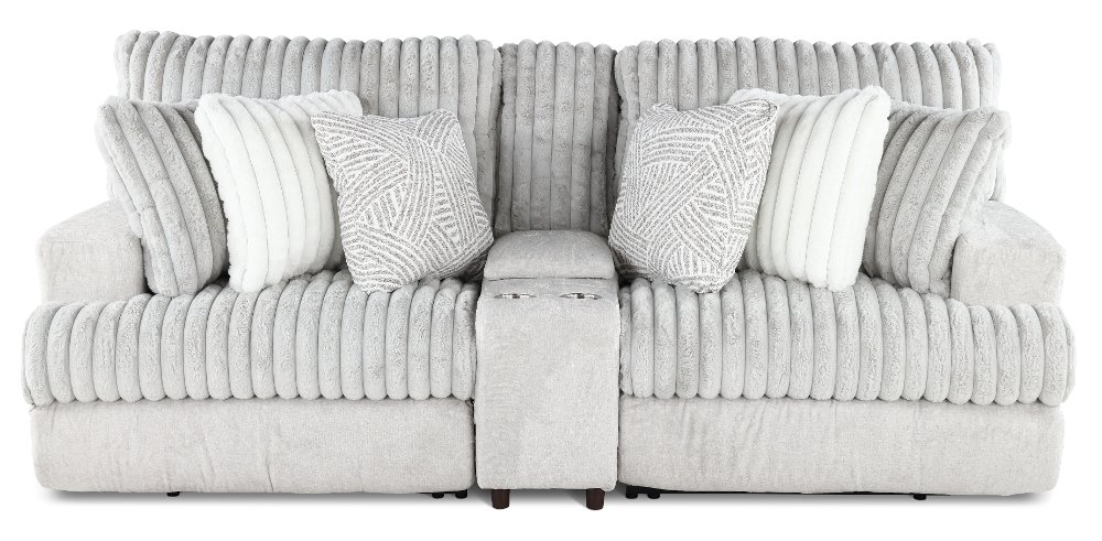 Abraxas Gray Power Reclining Loveseat with Console