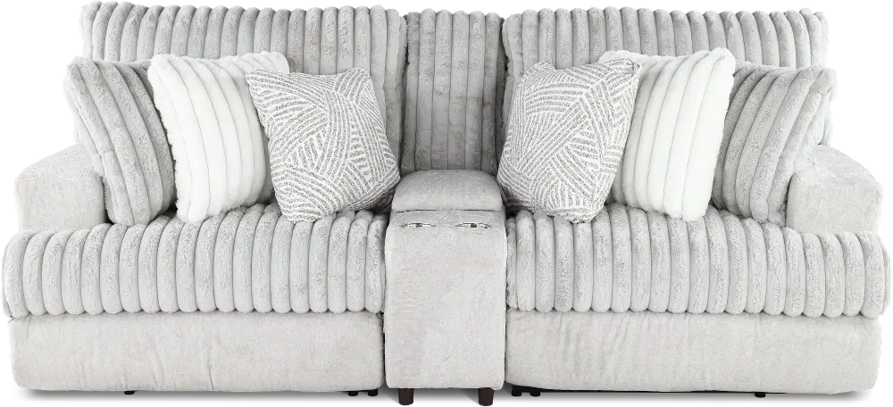 3PC/ABRAXAS/CLV/MNST Abraxas Gray Power Reclining Loveseat with Console-1