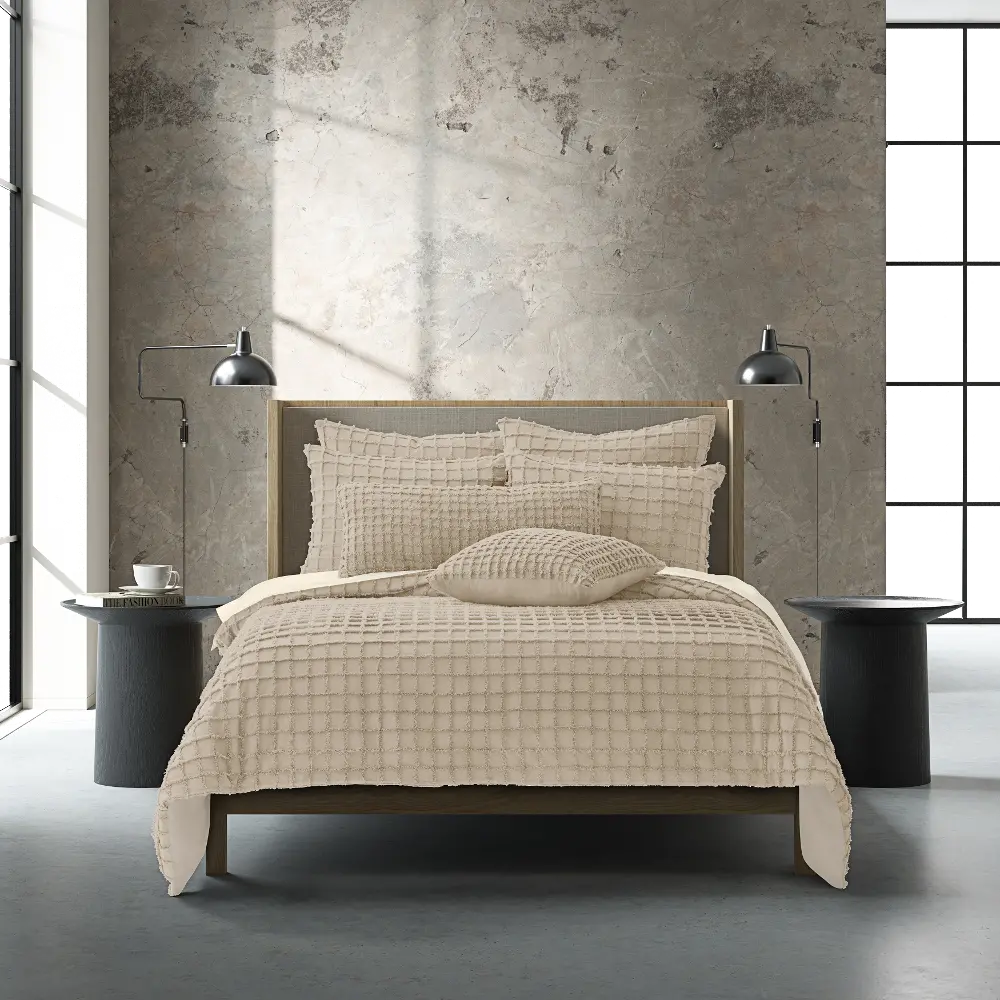 J. Queen Modern Cameron Linen King 3-Piece Duvet Set-1