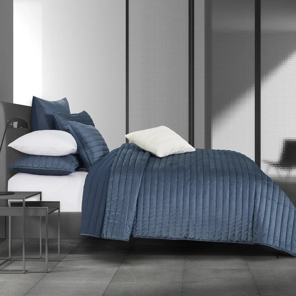 J. Queen Modern Valencia Navy King/California King 3-Peice Quilt-1