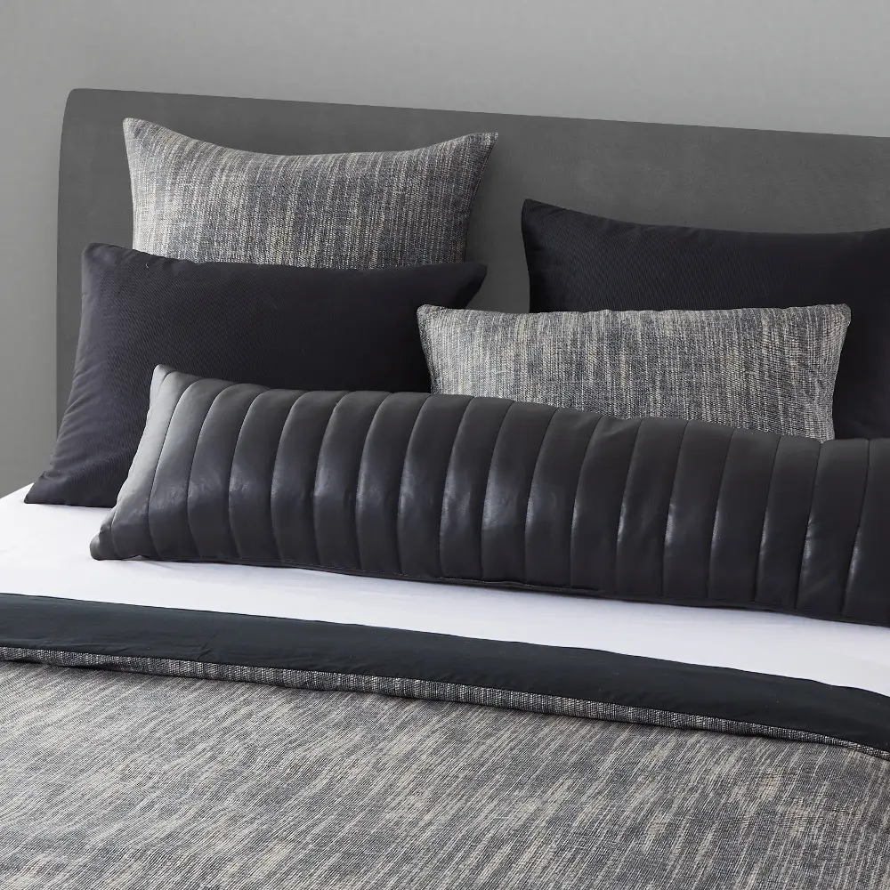 J. Queen Modern Varick Black Lumbar Decor Pillow-2