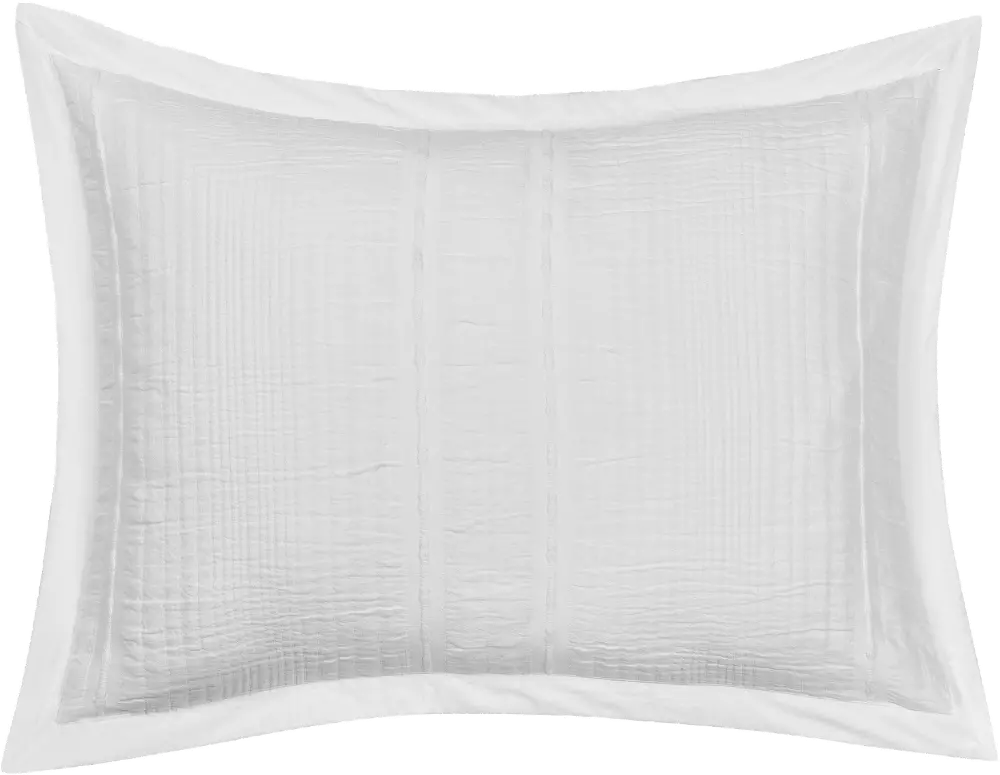 J. Queen Modern Brentwood White Standard Pillow Sham-1