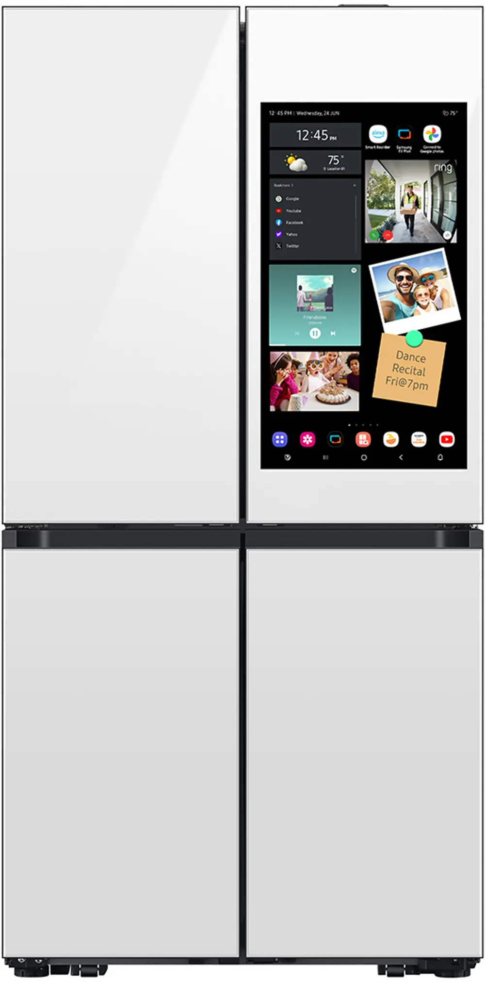 Samsung Bespoke 22.5 Cu Ft 4-Door Flex Refrigerator with AI Family Hub™+ - Counter Depth White Glass-1