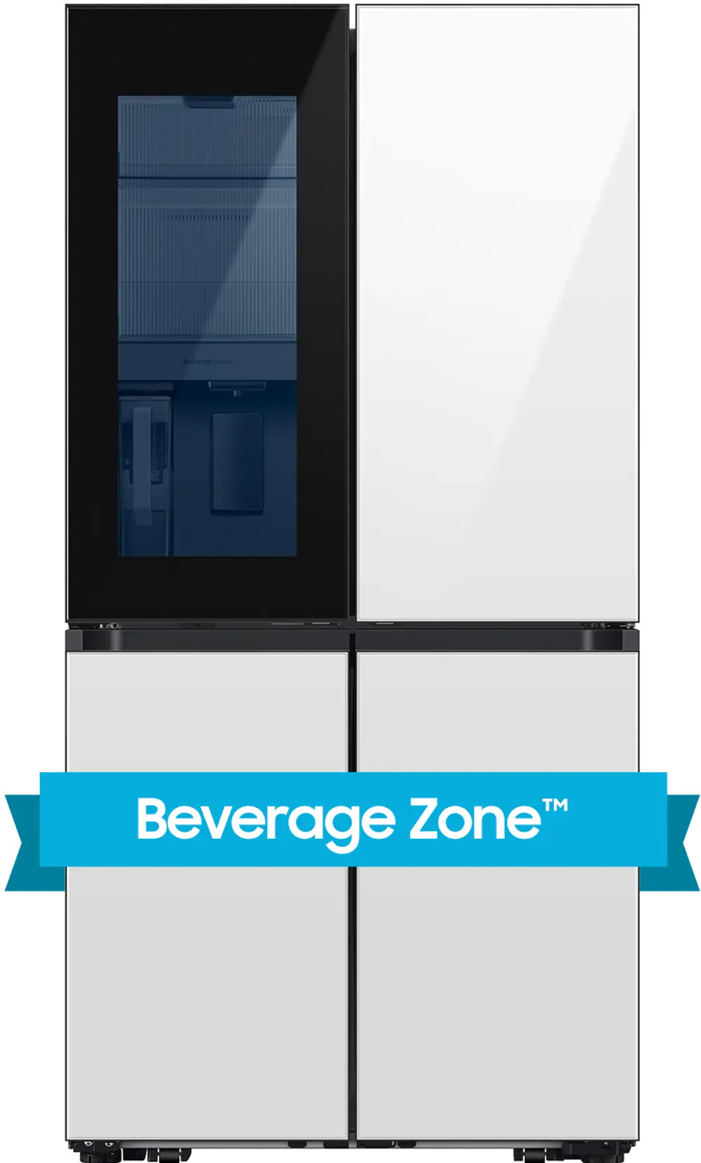 Samsung Bespoke 28.6 Cu Ft 4-Door Flex Refrigerator - White Glass-1