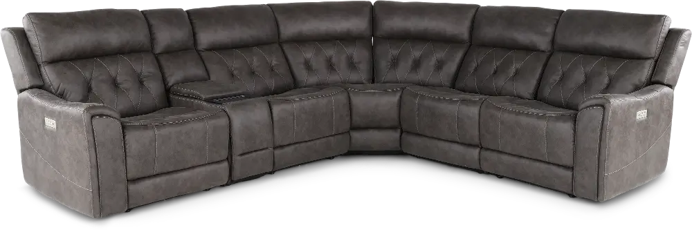 Anniston Steel Gray 6 Piece Power Reclining Sectional with Audio System-1