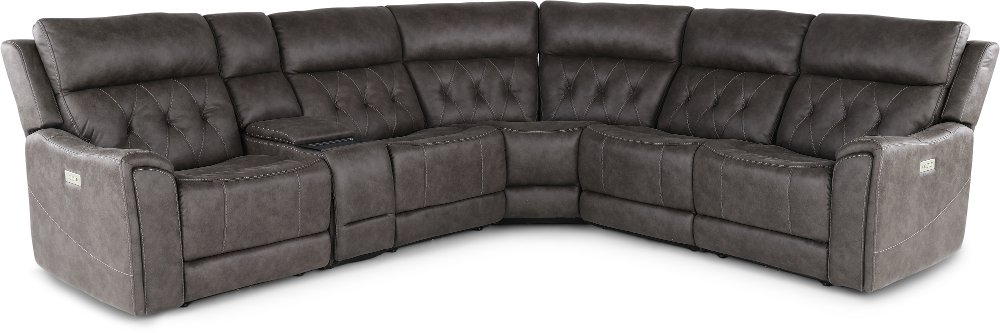 Anniston Steel Gray 6 Piece Power Reclining Sectional