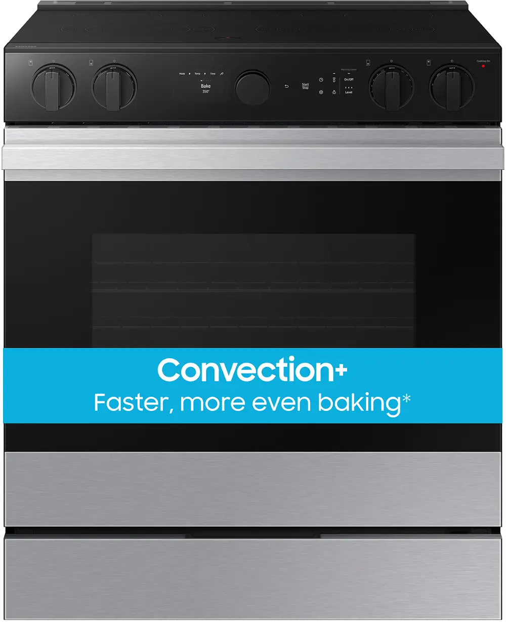 NSE6DG8500SR Samsung Bespoke 6.3 Cu Ft Smart Electric Range with Air Sous Vide and Air Fry - Stainless Steel-1