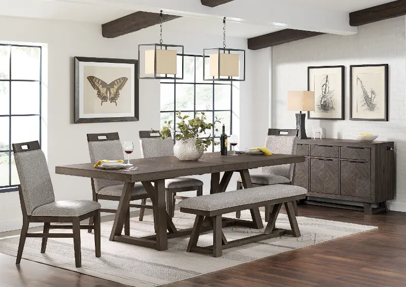 Hearst Reclaimed Brown 6 Piece Dining Set