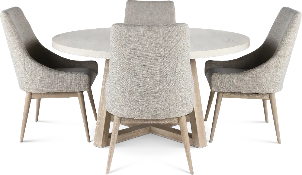 Olivia Wheat Beige and Gray 5 Piece Dining Set-1