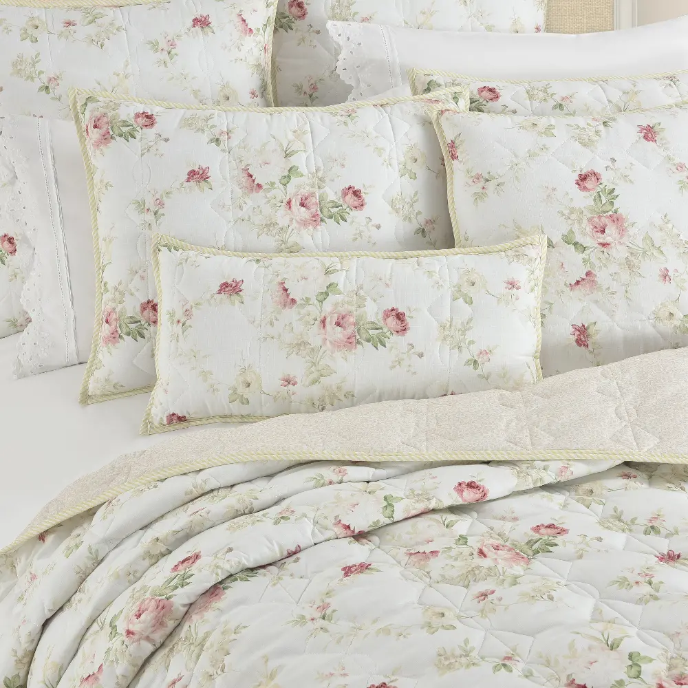 J. Queen Cottage Amalia Rose Pink French Floral Pillow-1